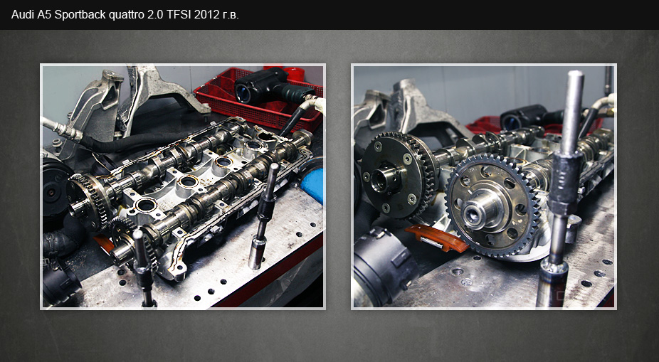 Audi A5 Sportback quattro 2.0 TFSI 2012 г.в. Причина обращения: большой расход масла, около 1.2 л на 1.000 км пробега. После произведенных работ расход масла прекратился полностью.